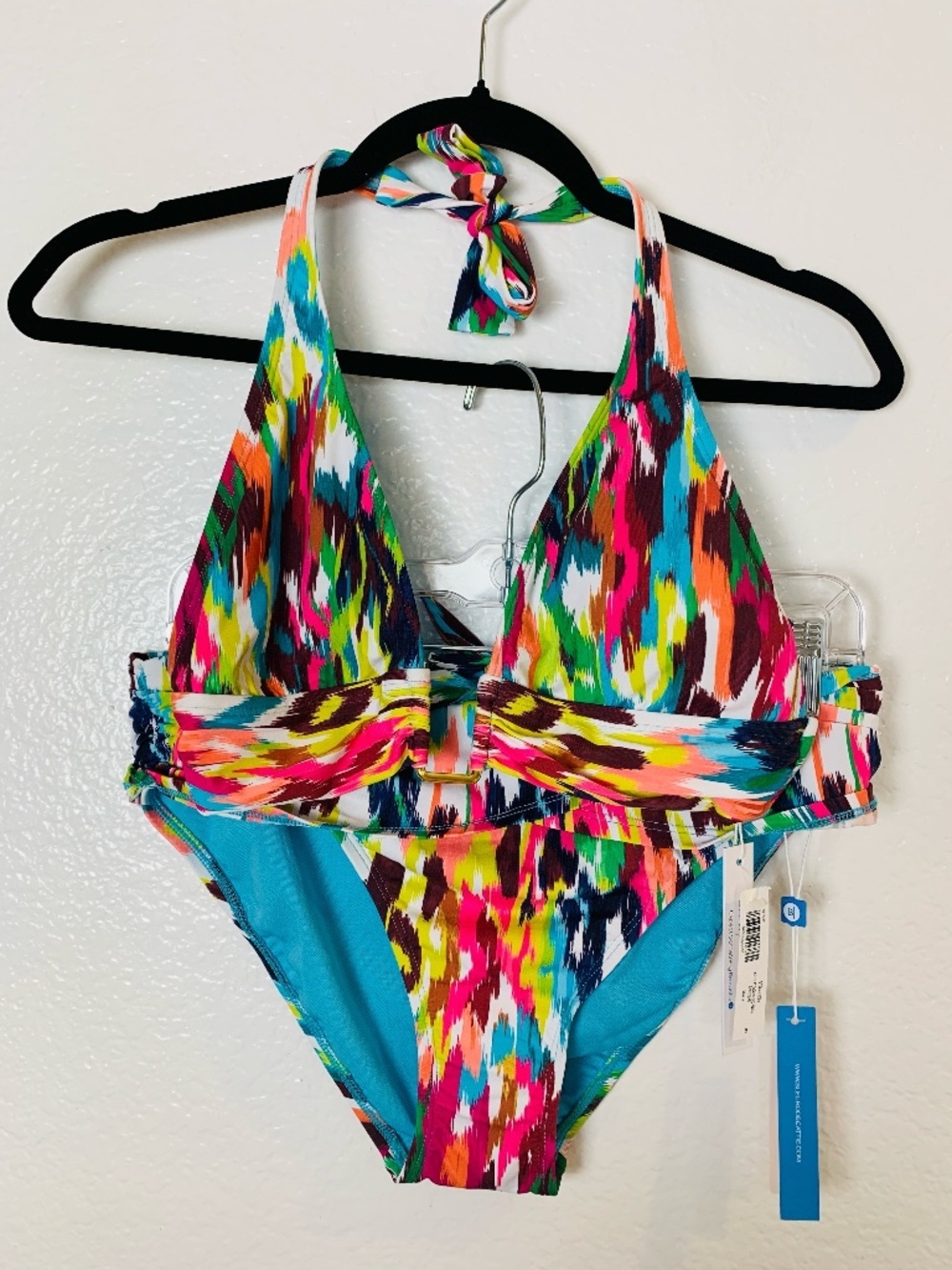Soma BLEU ROD BEATTIE Keep It Moving U-Wire Hipster Bikini Top 6 Bottoms 8 NWT